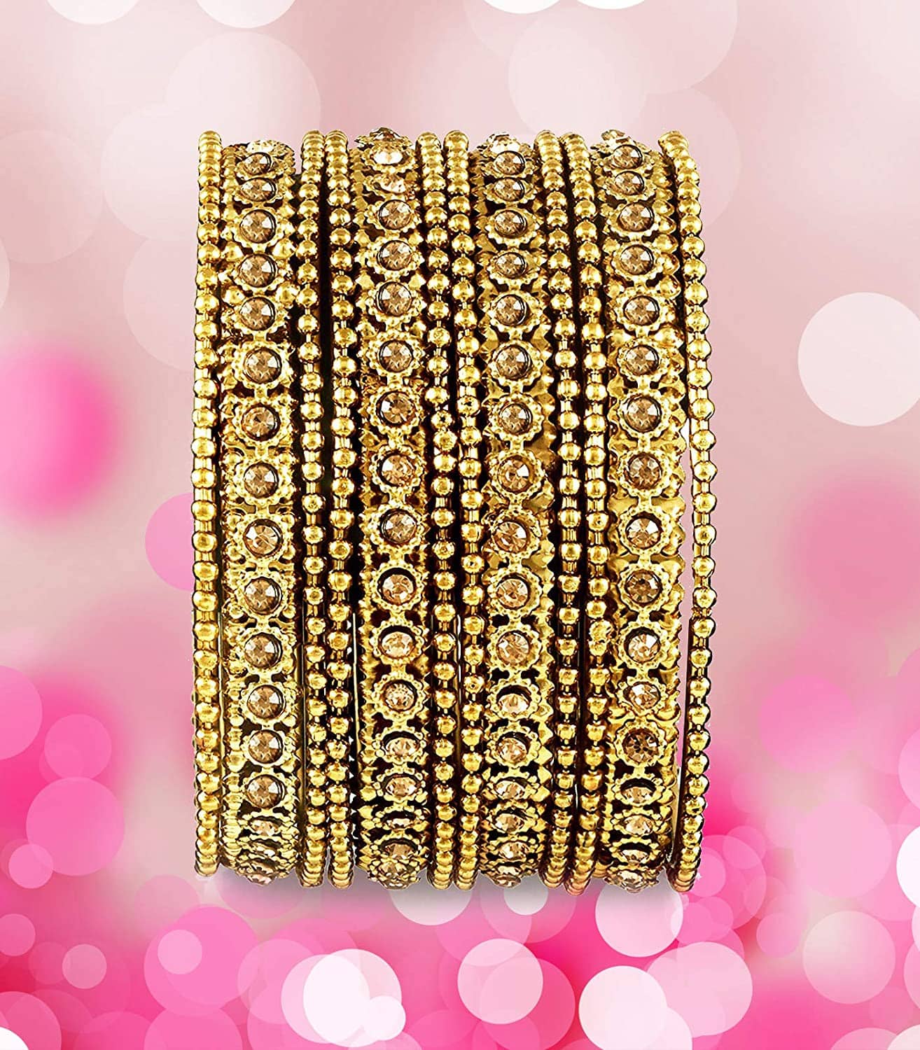 YouBella golden Brass Gold plated Traditional Original Hand Work Meena One Gram Gold Bangles for Women (2.8) - Bangles & Bracelets | Buy online on ZillyBuy