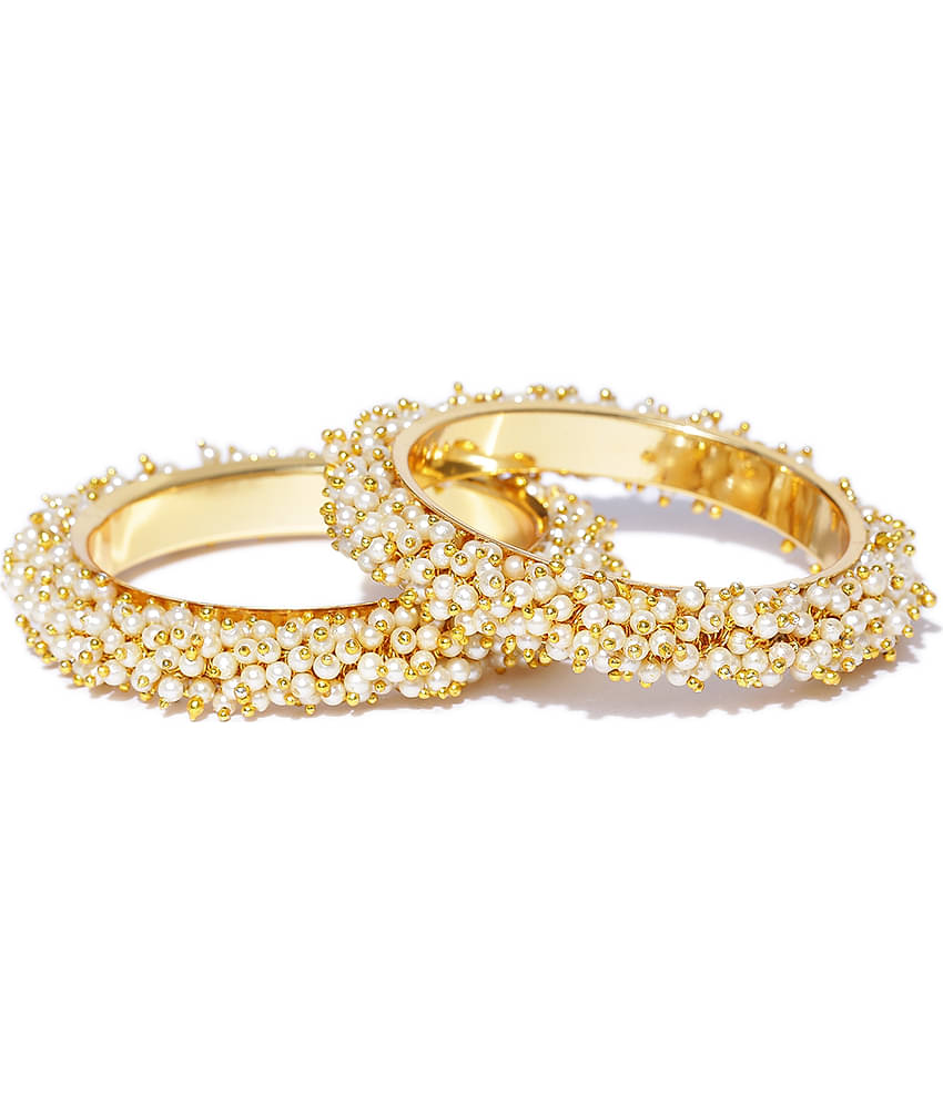 YouBella Pearl Bangle for Women (White)(YBBN_91091_2.4)