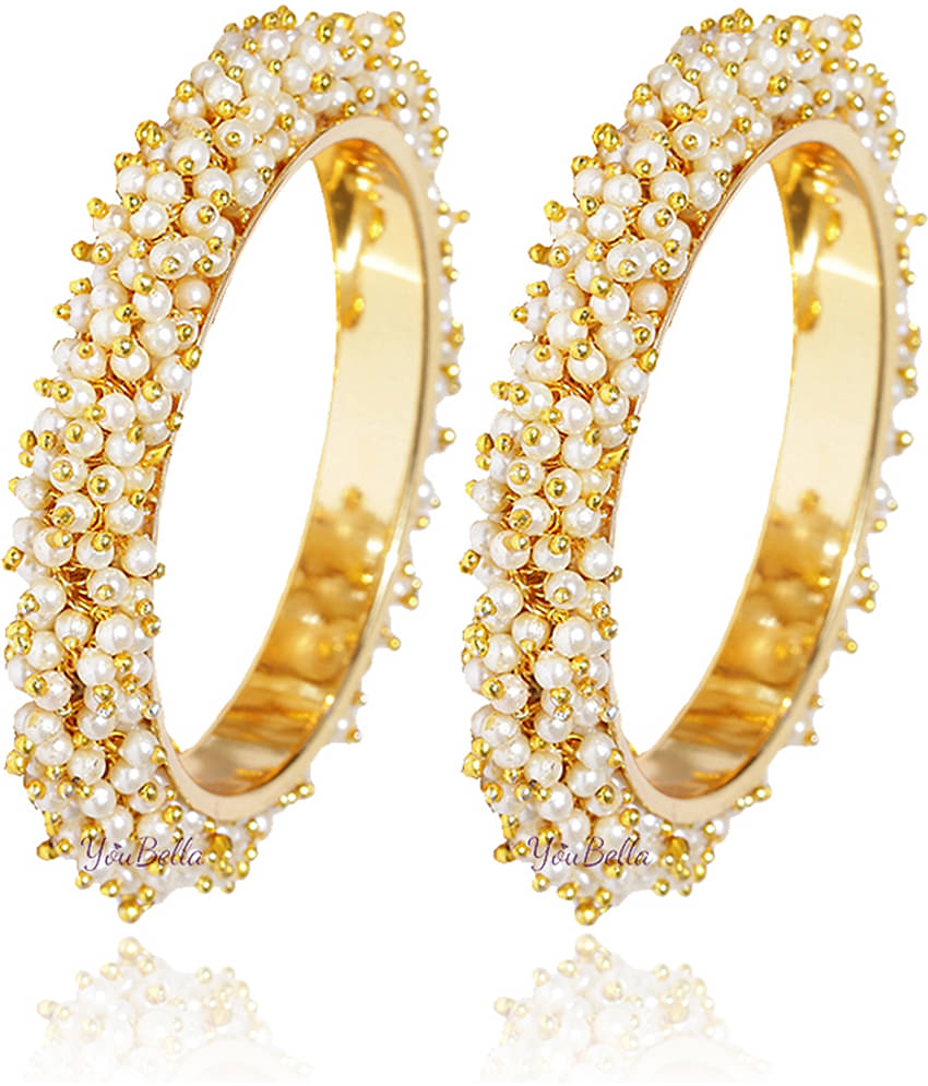 YouBella Pearl Bangle for Women (White)(YBBN_91091_2.4)