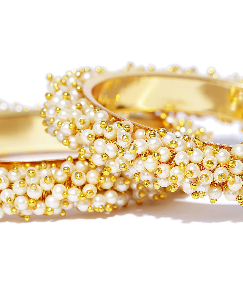 YouBella Pearl Bangle for Women (White)(YBBN_91091_2.4)