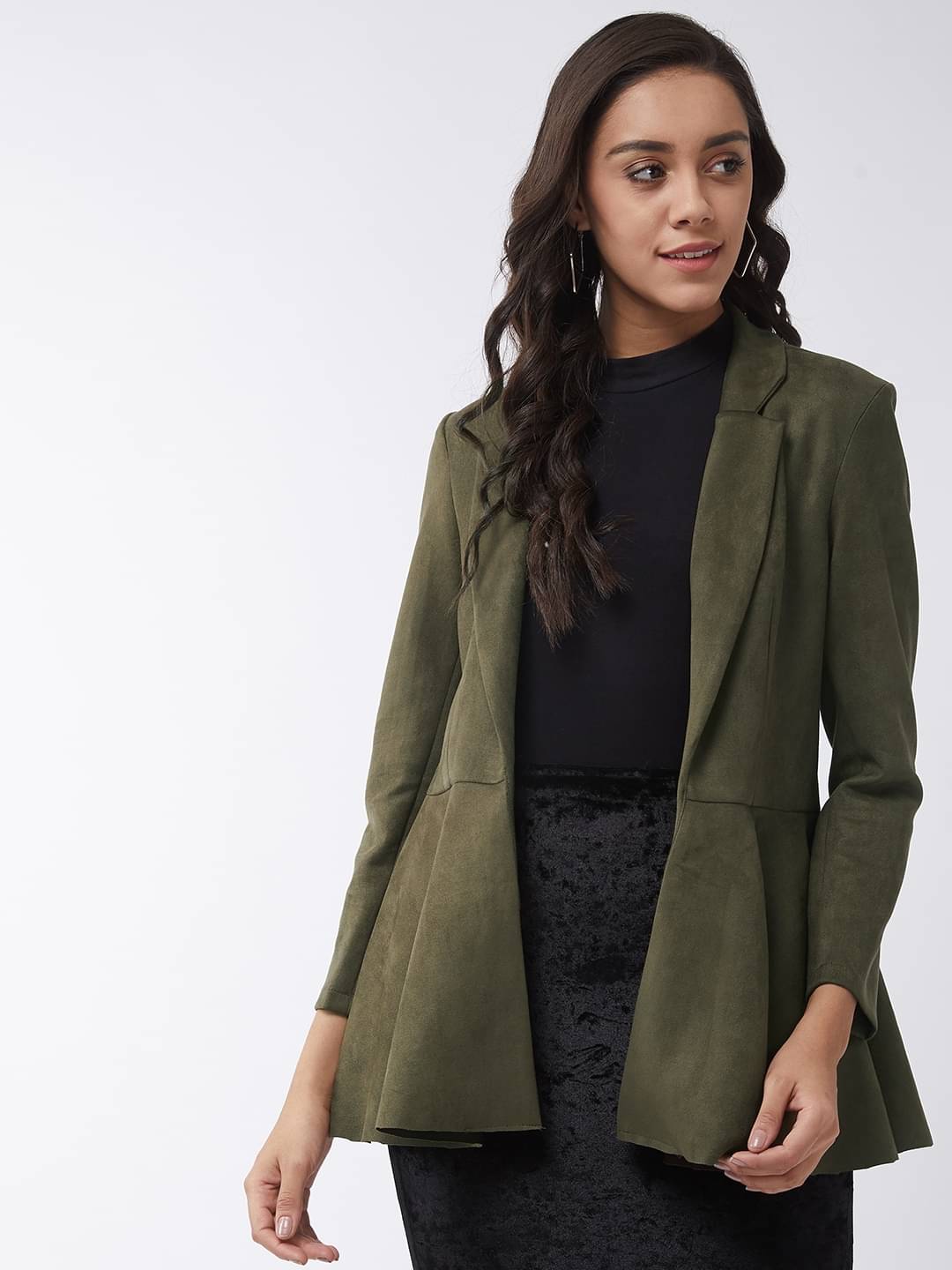 Zima Leto Polyester Blend Summer Blazers - Green Single Zima Leto Polyester Blend Summer Blazers - Green Single