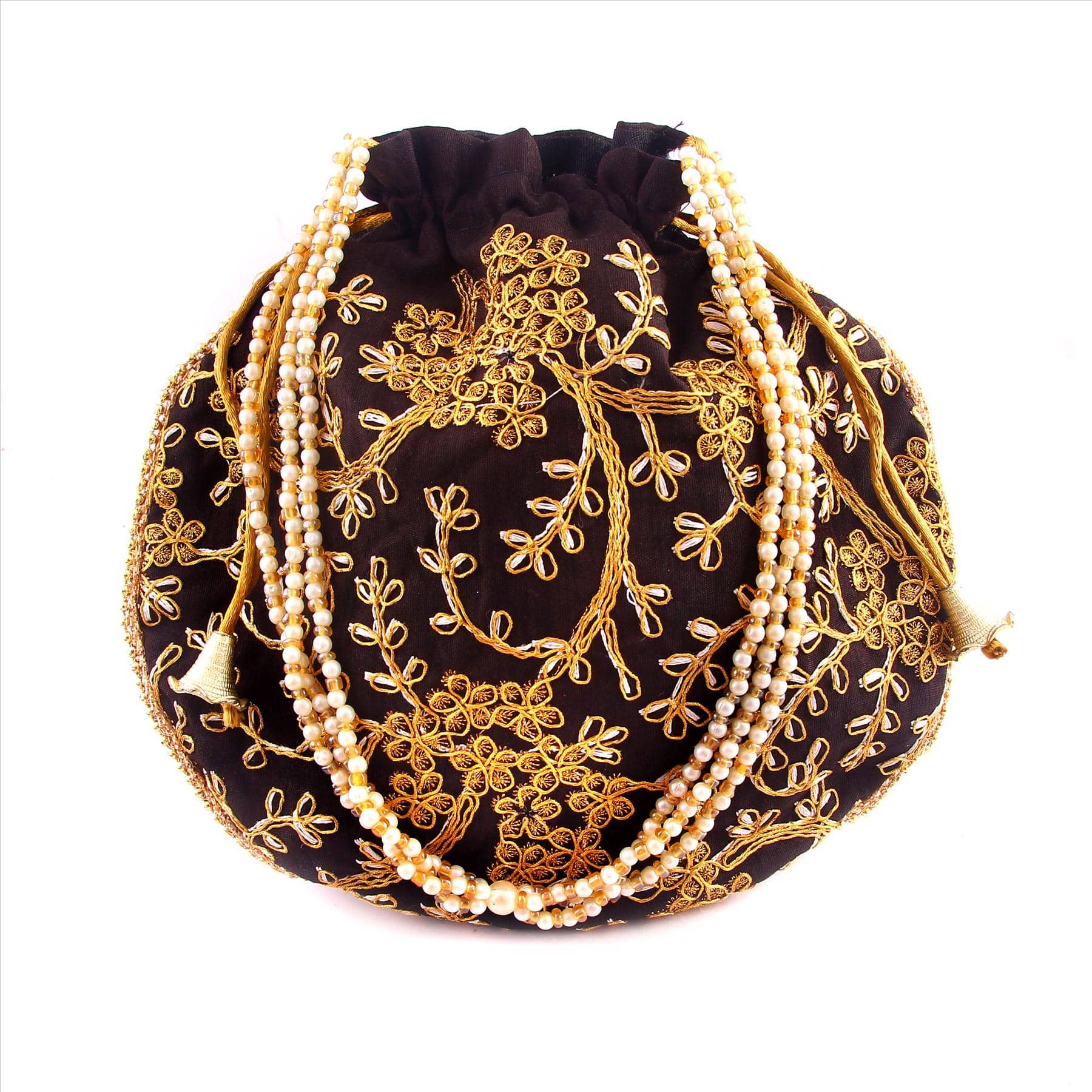 Apratim Black Silk Potli - Handbags | Buy online on ZillyBuy