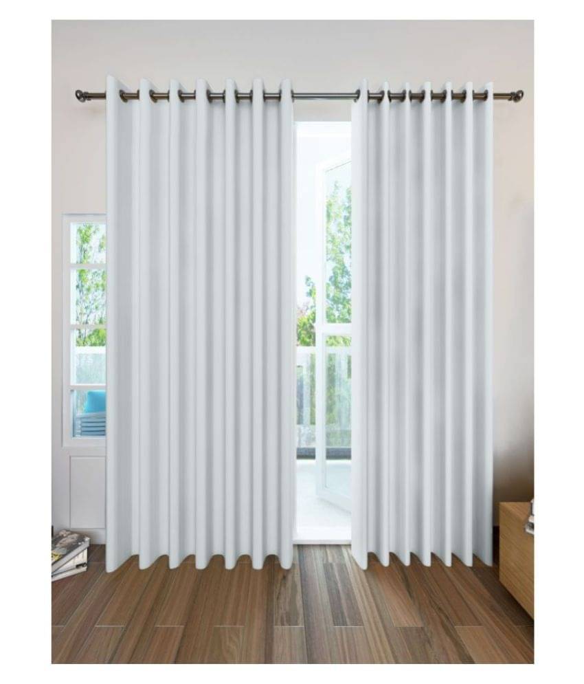 DIVINE CASA Single Door Blackout Room Darkening Eyelet Polyester Gray Curtains ( 213 x 119 cm ) DIVINE CASA Single Door Blackout Room Darkening Eyelet Polyester Gray Curtains ( 213 x 119 cm )