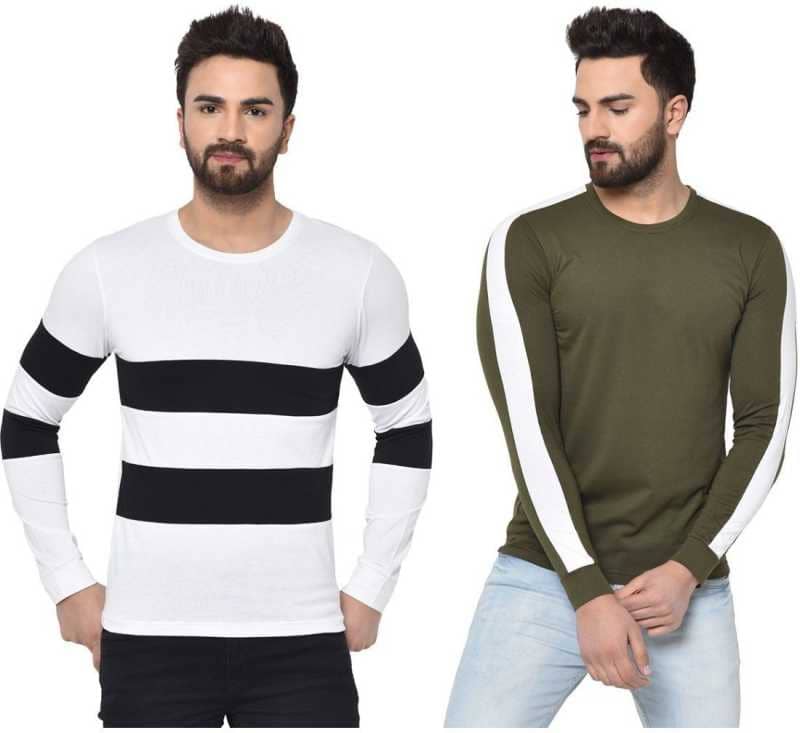 Glito Pack of 2 Cotton Regular Fit Men's T-Shirt ( White )