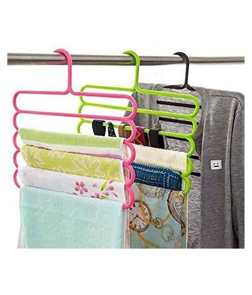     			Saule 5 Layer Clothes Hanger Wardrobe Storage Multi Purpose - Set of 3