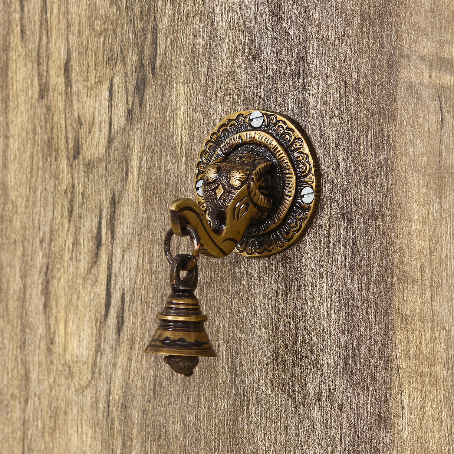 eCraftIndia Bronze Toned Lord Ganesha Antique Brass Wall Hanging with Bell     			eCraftIndia Bronze Toned Lord Ganesha Antique Brass Wall Hanging with Bell