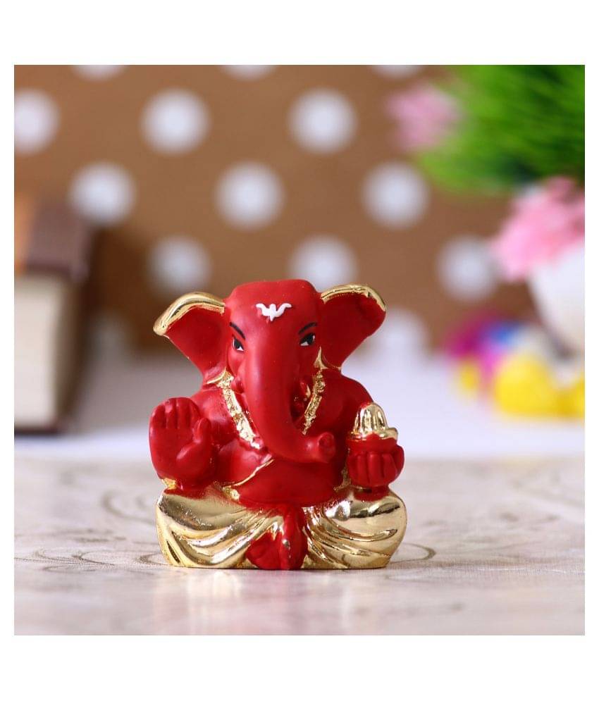 eCraftIndia Red & Gold-Toned Handcrafted Appu Ganesha Decorative Showpiece eCraftIndia Red & Gold-Toned Handcrafted Appu Ganesha Decorative Showpiece