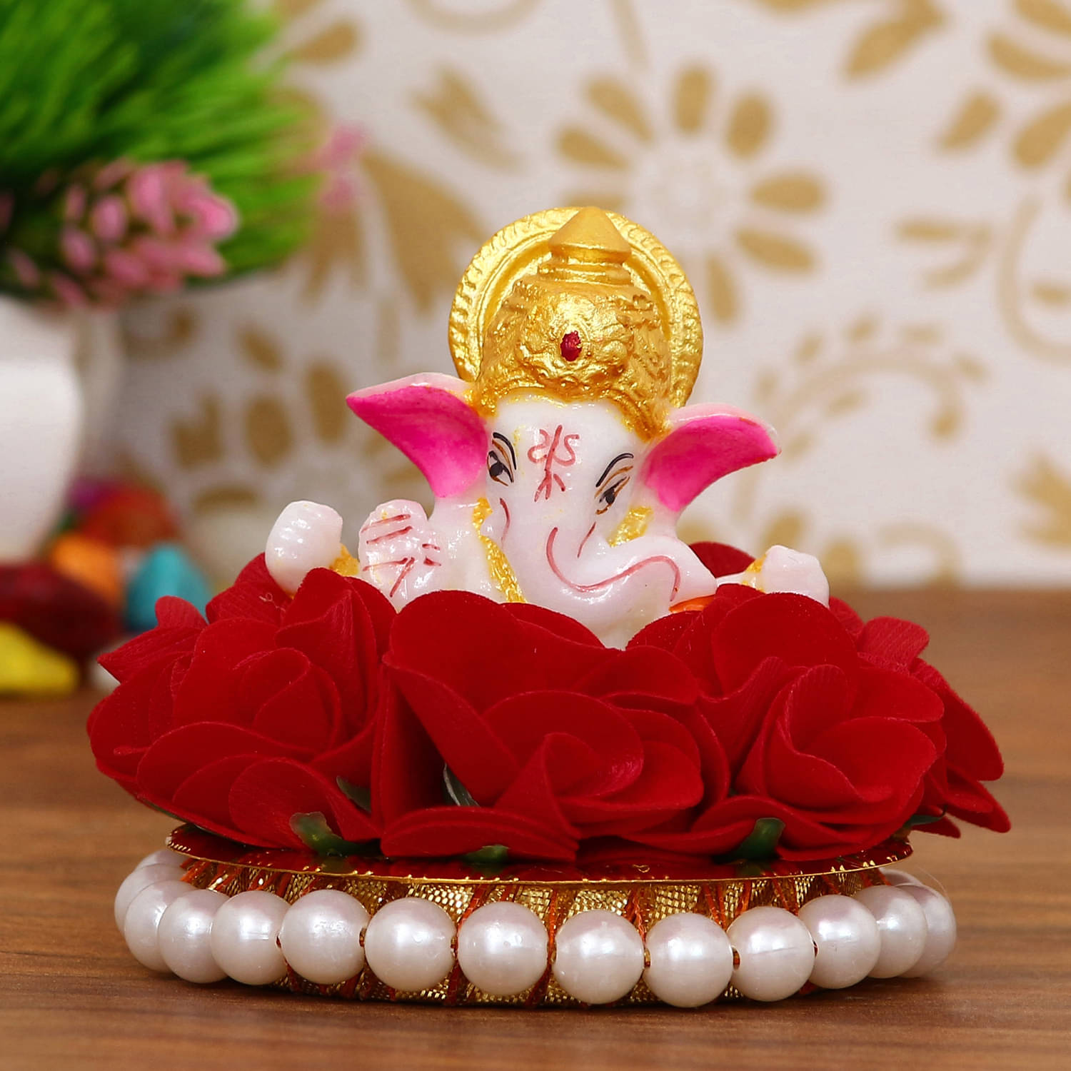 eCraftIndia Showpiece Resin Ganesha Idol 9 x 9 cms Pack of 1 eCraftIndia Showpiece Resin Ganesha Idol 9 x 9 cms Pack of 1