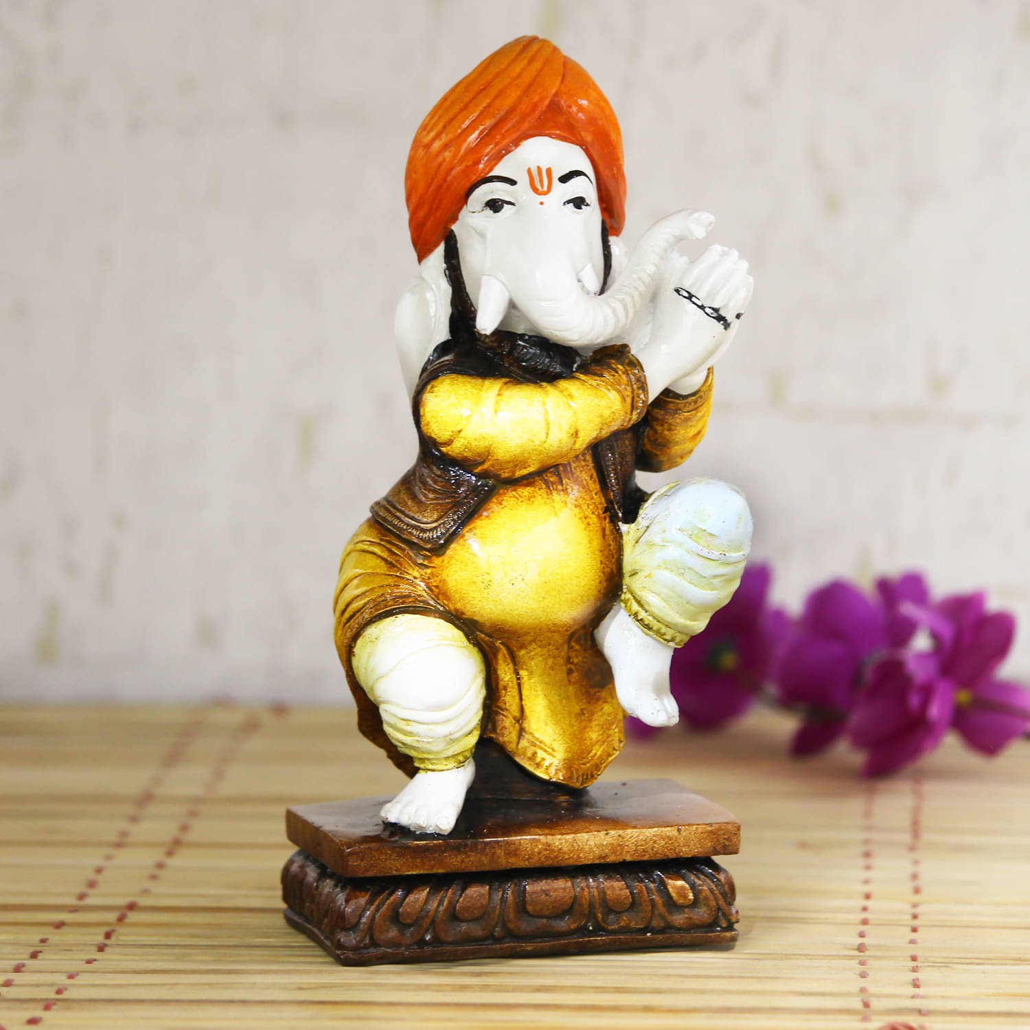 eCraftIndia White & Yellow Handcrafted Lord Ganesha Dancing Idol eCraftIndia White & Yellow Handcrafted Lord Ganesha Dancing Idol