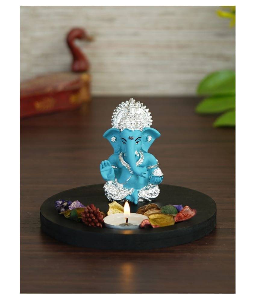     			eCraftIndia Showpiece Wood Ganesha Idol 15 x 15 cms Pack of 2
