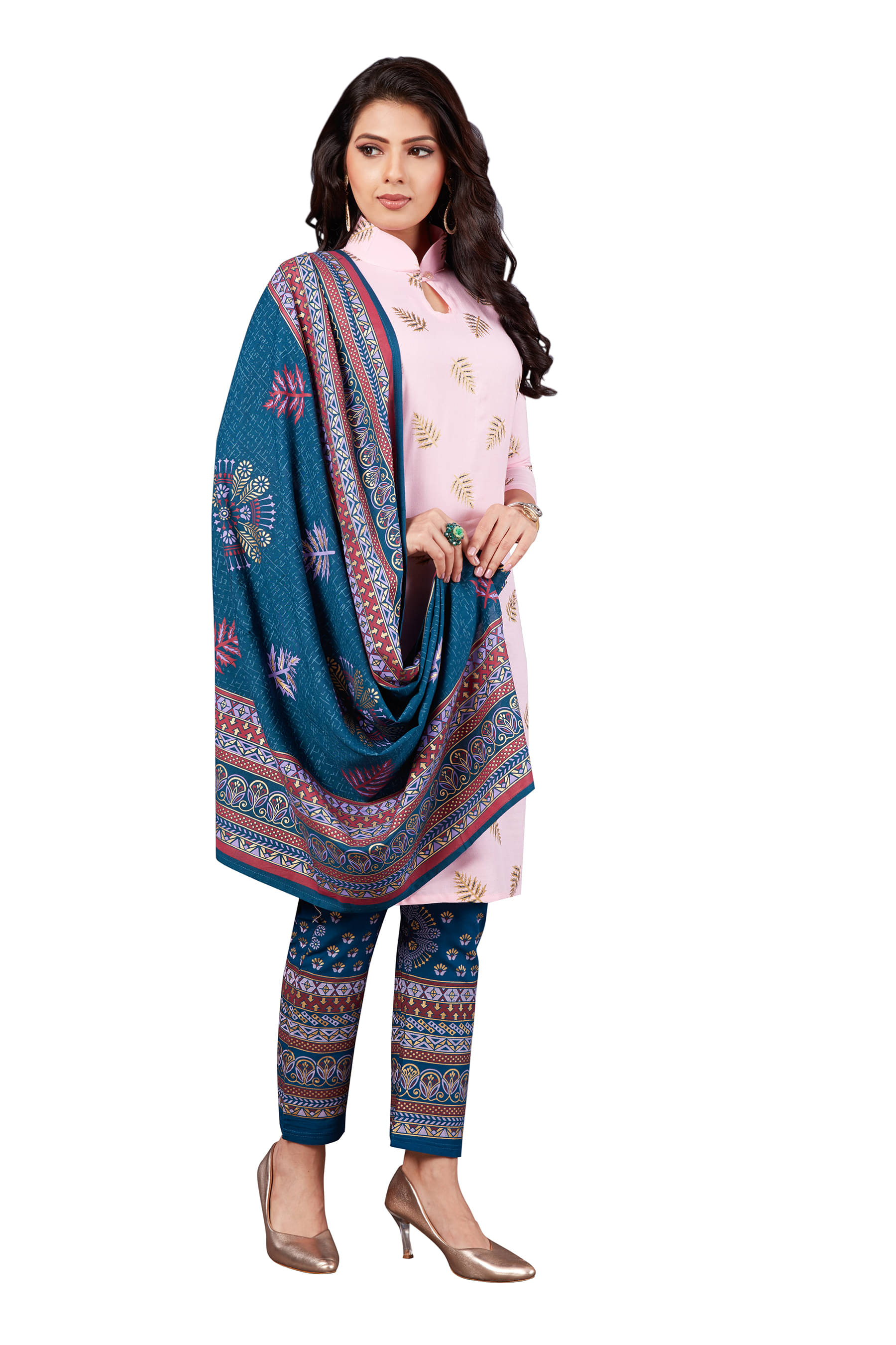     			shree jeenmata collection - Pink Straight Rayon Women's Stitched Salwar Suit ( Pack of 1 )