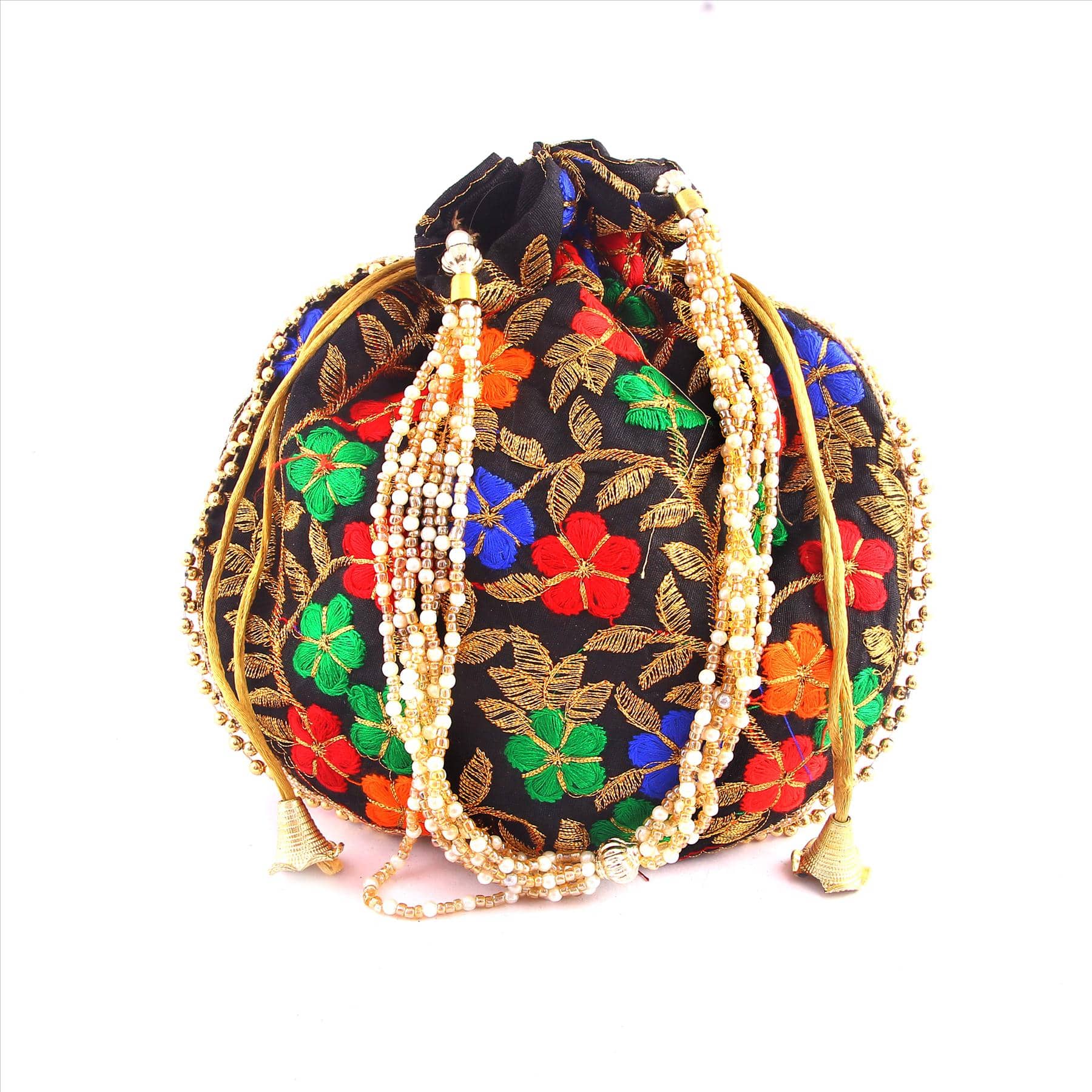 Apratim Black Silk Potli - Handbags | Buy online on ZillyBuy