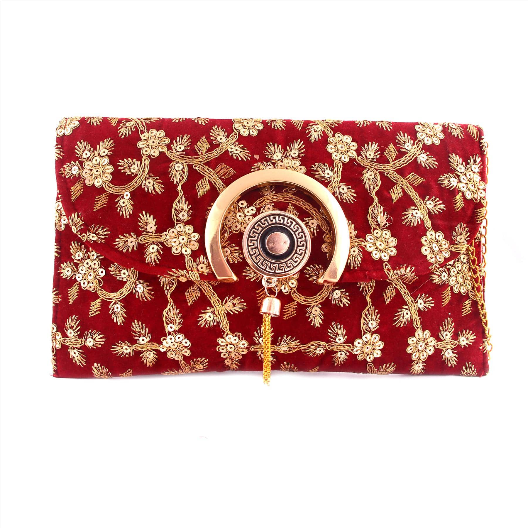 Apratim Maroon Velvet Box Clutch - Handbags | Buy online on ZillyBuy
