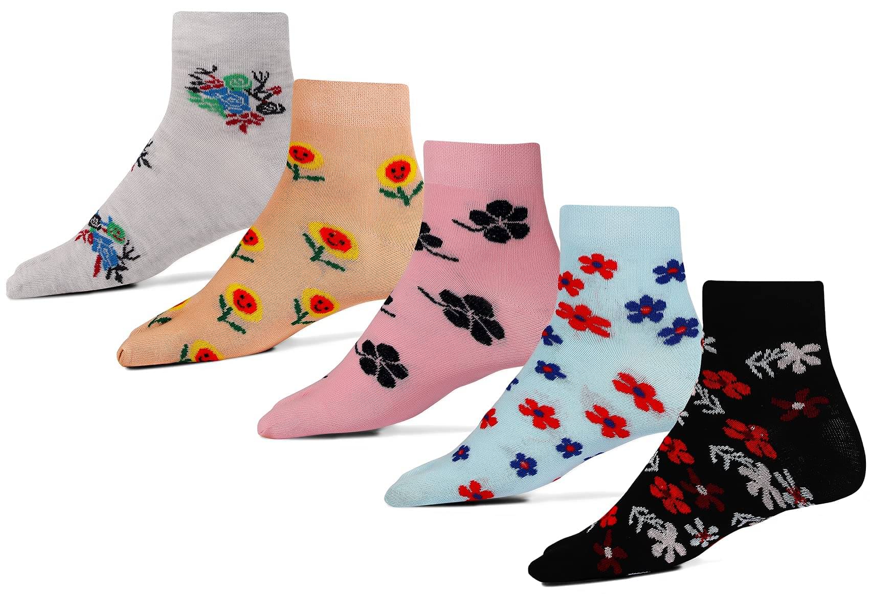     			RC. ROYAL CLASS - Multicolor Cotton Women's Footies ( Pack of 5 )
