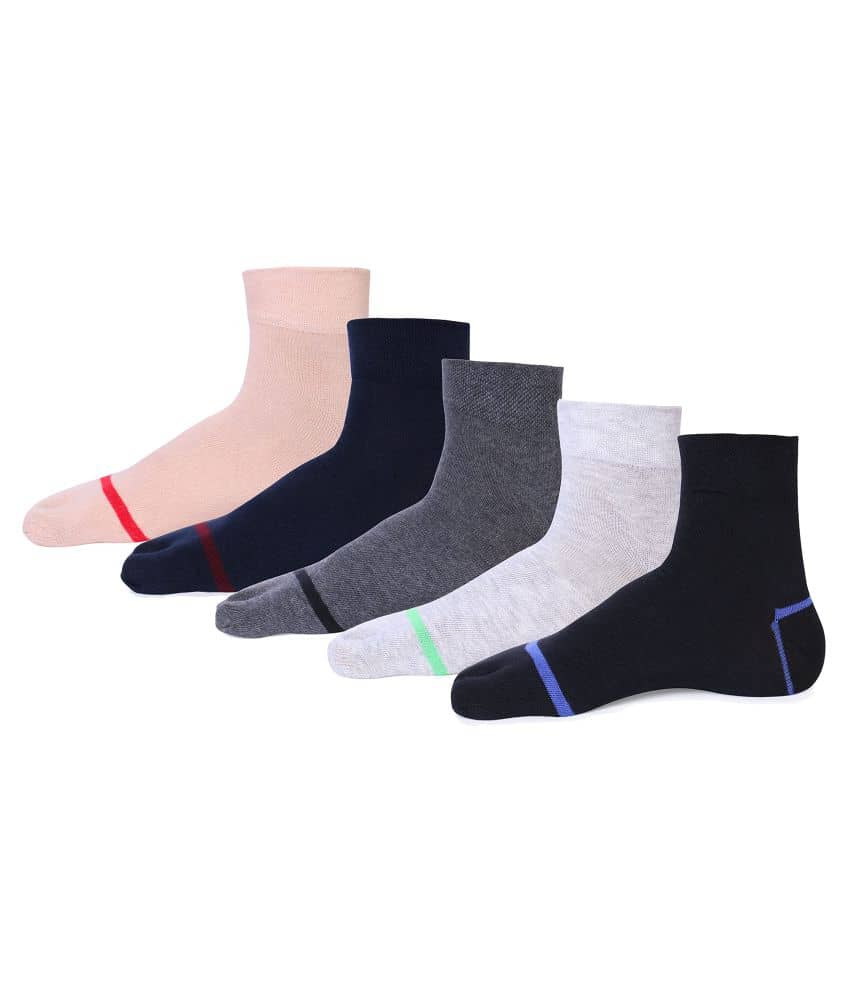 Women's Cotton Ankle Thumb Solid Mutlicolored Winter Socks (Pack of 5) - Socks | Buy online on ZillyBuy
