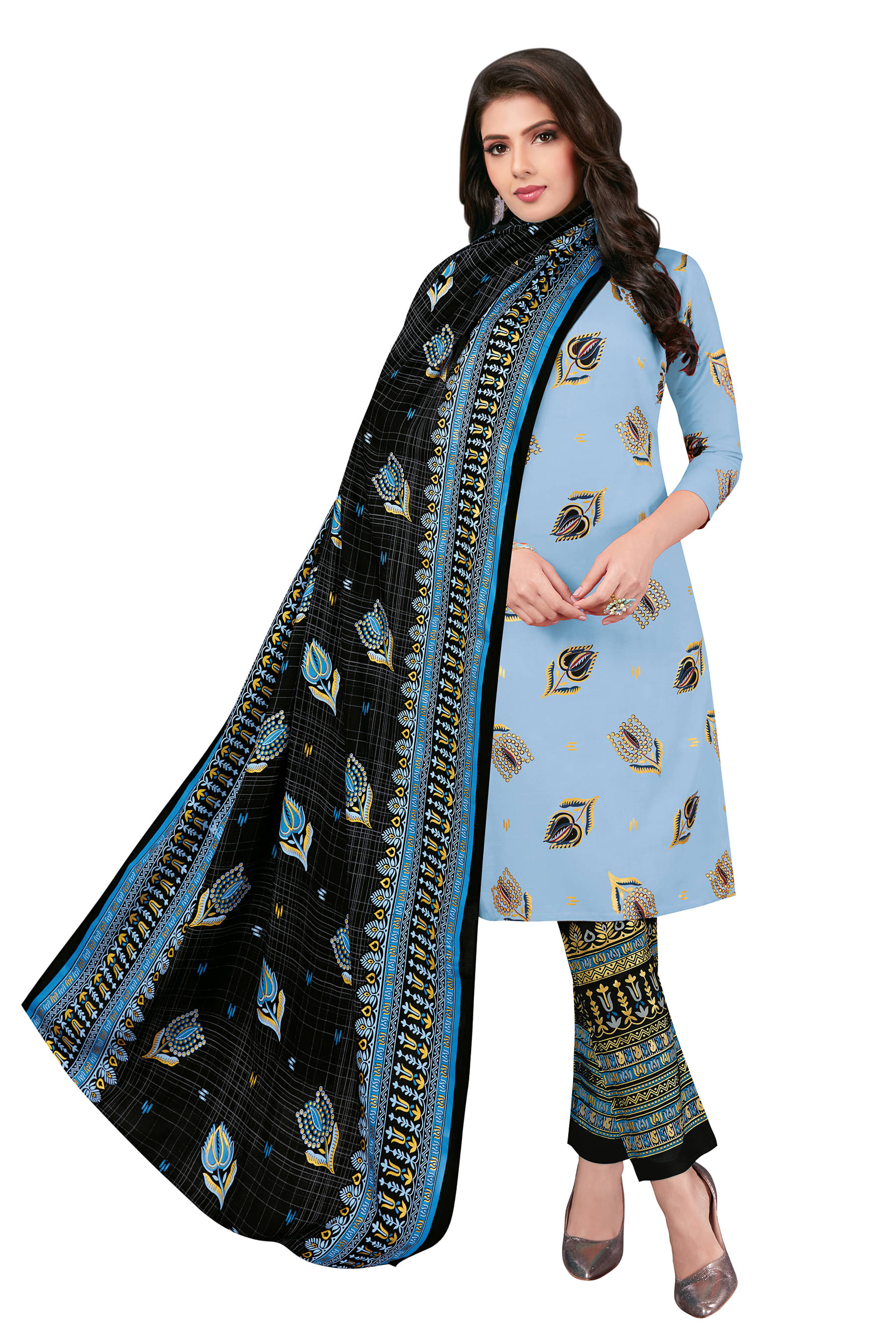     			shree jeenmata collection Rayon Kurti With Pants - Stitched Suit Single