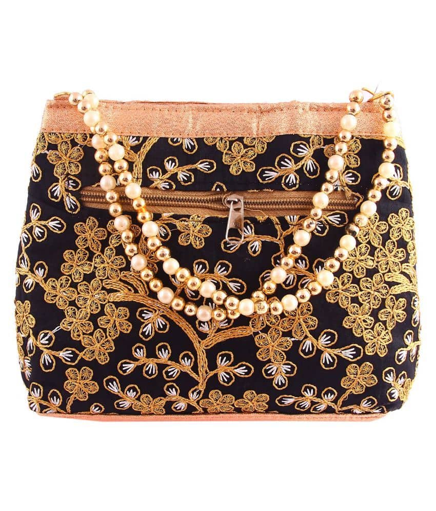 Apratim Black Silk Handheld - Handbags | Buy online on ZillyBuy
