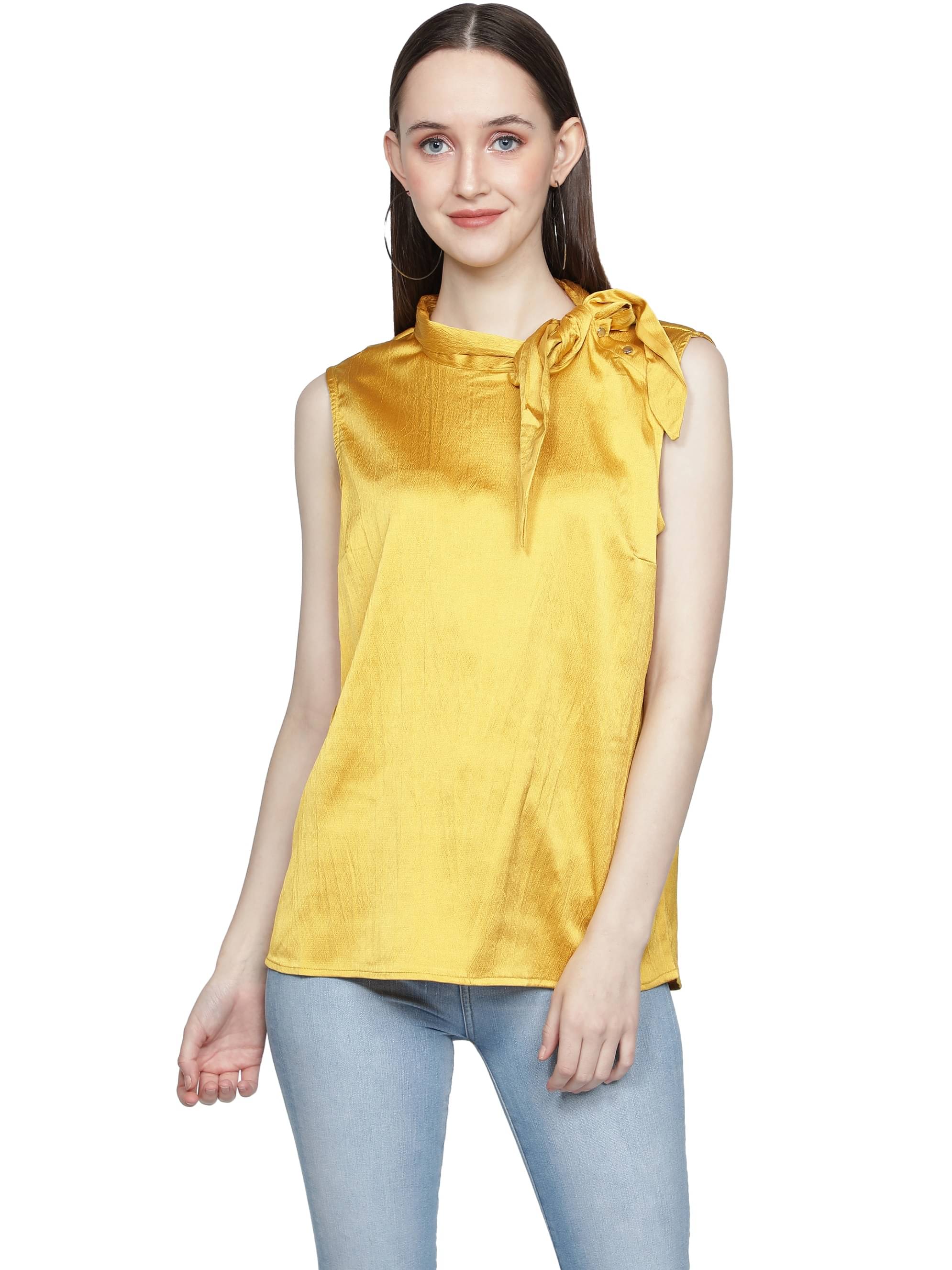     			NUEVOSDAMAS Women's Polyester Regular Top ( Yellow )