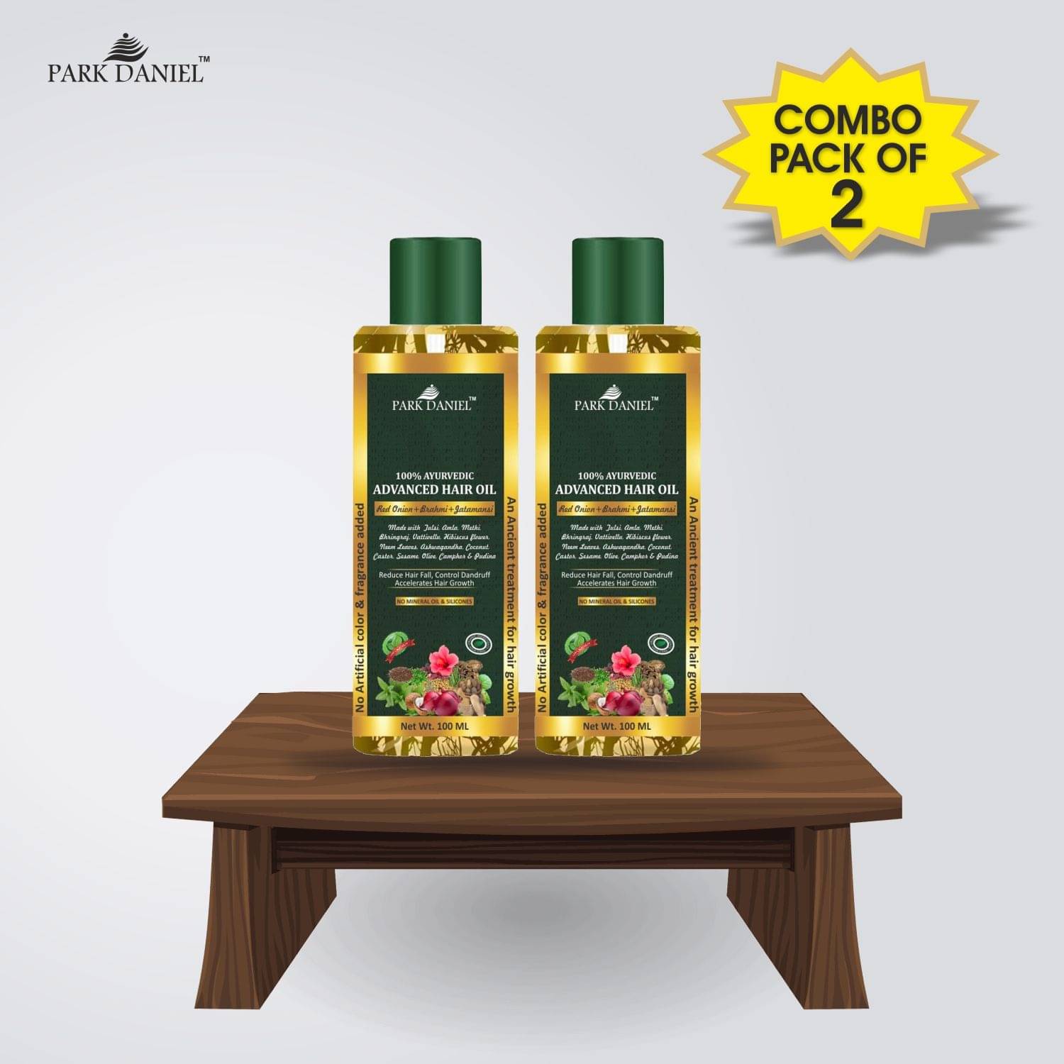     			Park Daniel 100% AYURVEDIC ADVANCE RED ONION HAIR OIL-Fast Growth 200 mL Pack of 2
