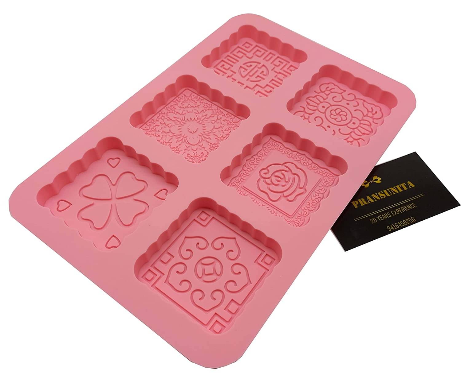     			PRANSUNITA Silicon 6 Cavity Non Sticky Mold for Cup Cake Mold, Chocolate, Fondant Sugar bakeware Mold