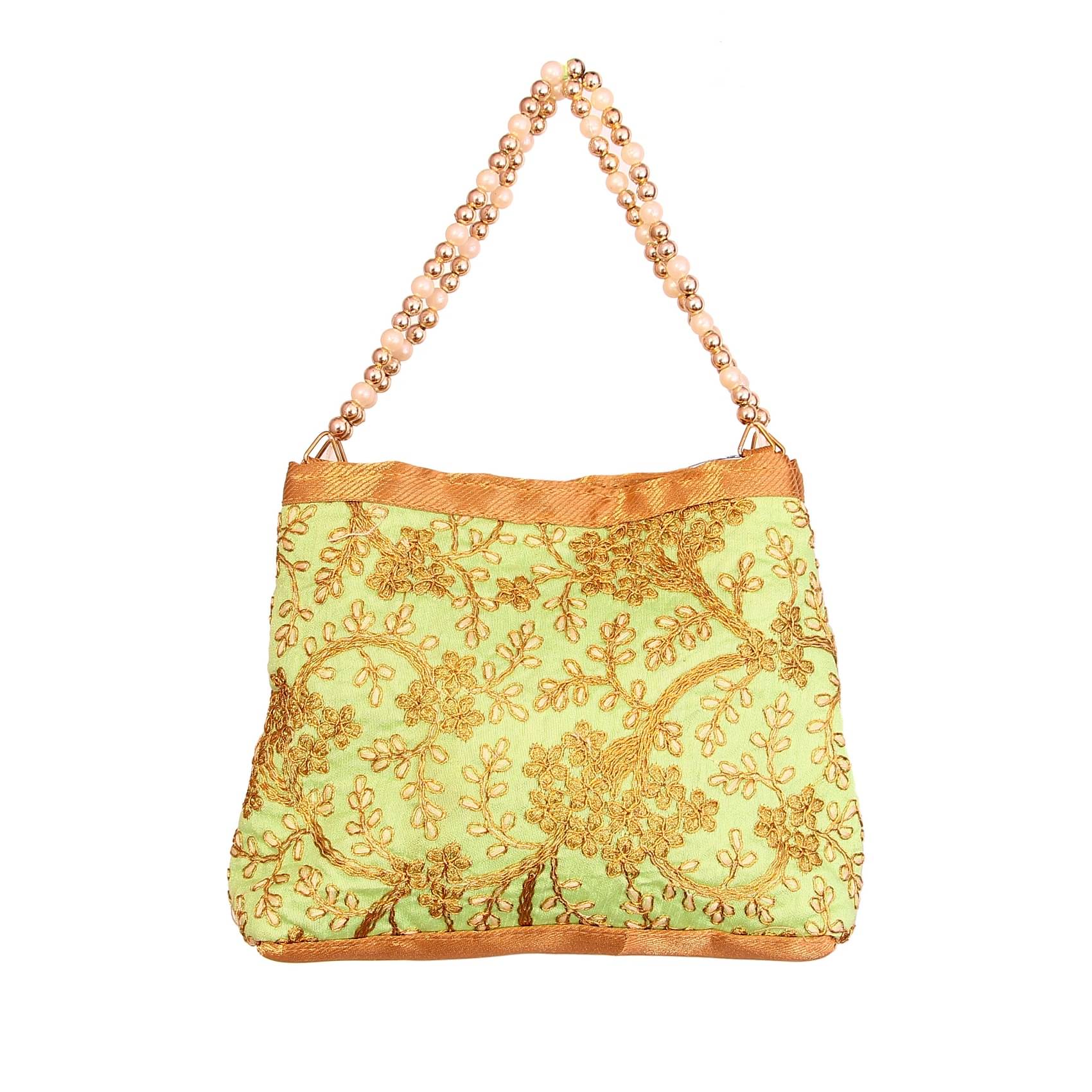     			Raj Green Silk Handheld