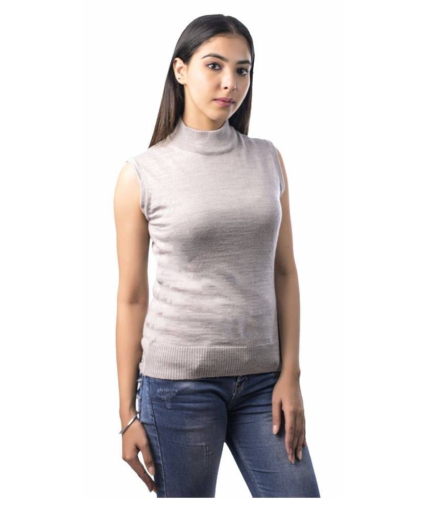 Varenyam Women Acrylic High Neck Pullover ( Grey ) Varenyam Women Acrylic High Neck Pullover ( Grey )