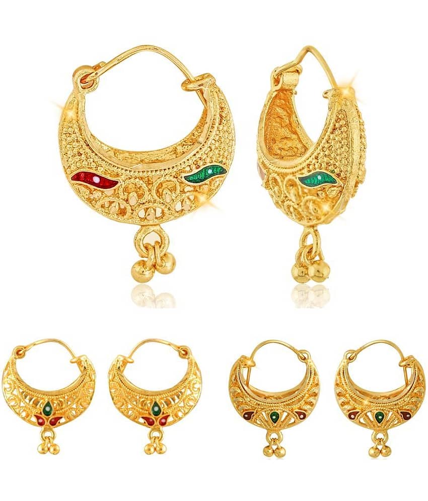 Vighnaharta Beautiful Gold Plated Clip on Bucket,basket and Chand Bali earring Combo For Women and Girls -VFJ1139-1181-1395ERG - Earrings | Buy online on ZillyBuy