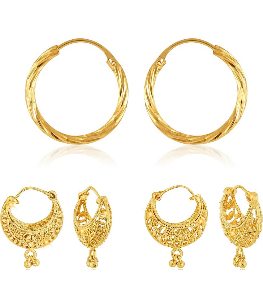 Vighnaharta Elegant Twinkling Beautiful Gold Plated Clip on Bucket,basket and Chand Bali earring Combo For Women and Girls -VFJ1137-1138-1317ERG - Earrings | Buy online on ZillyBuy