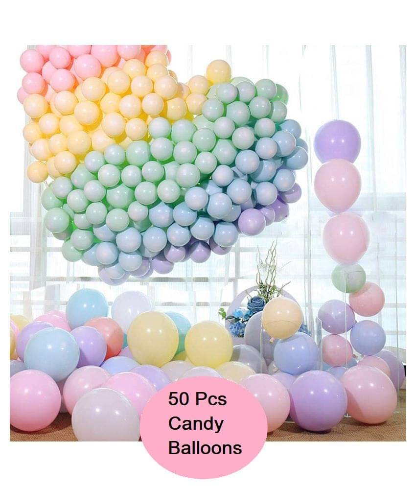     			HK balloonsÂ® (Pack of 50) Pastel Latex Balloons 10 Inches Macaron Candy Colored Latex Party Balloons for Wedding Graduation Kids Birthday Party Christmas Baby Shower Party Supplies Arch Balloon (Pack of 50)