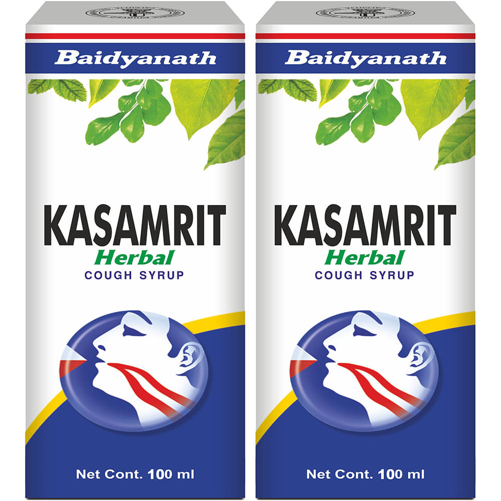 Baidyanath Kasamrit Herbal Ayurvedic Cough Syrup and NonDrowsy Formula 100ml (Pack of 2) Baidyanath Kasamrit Herbal Ayurvedic Cough Syrup and NonDrowsy Formula 100ml (Pack of 2)