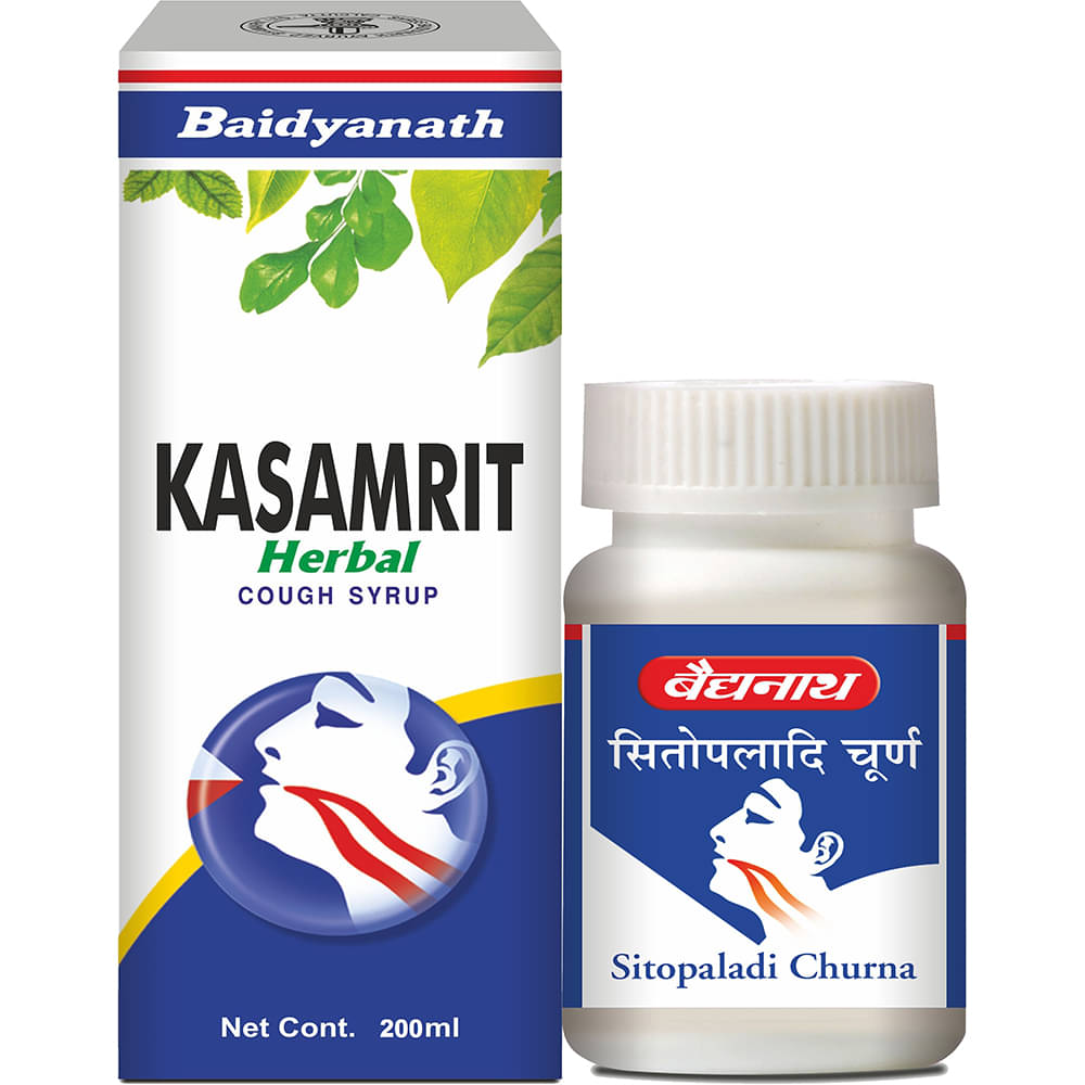 Baidyanath Sitopaladi Churna & Kasamrit Cough Syrup Liquid 60 Gm Baidyanath Sitopaladi Churna & Kasamrit Cough Syrup Liquid 60 Gm