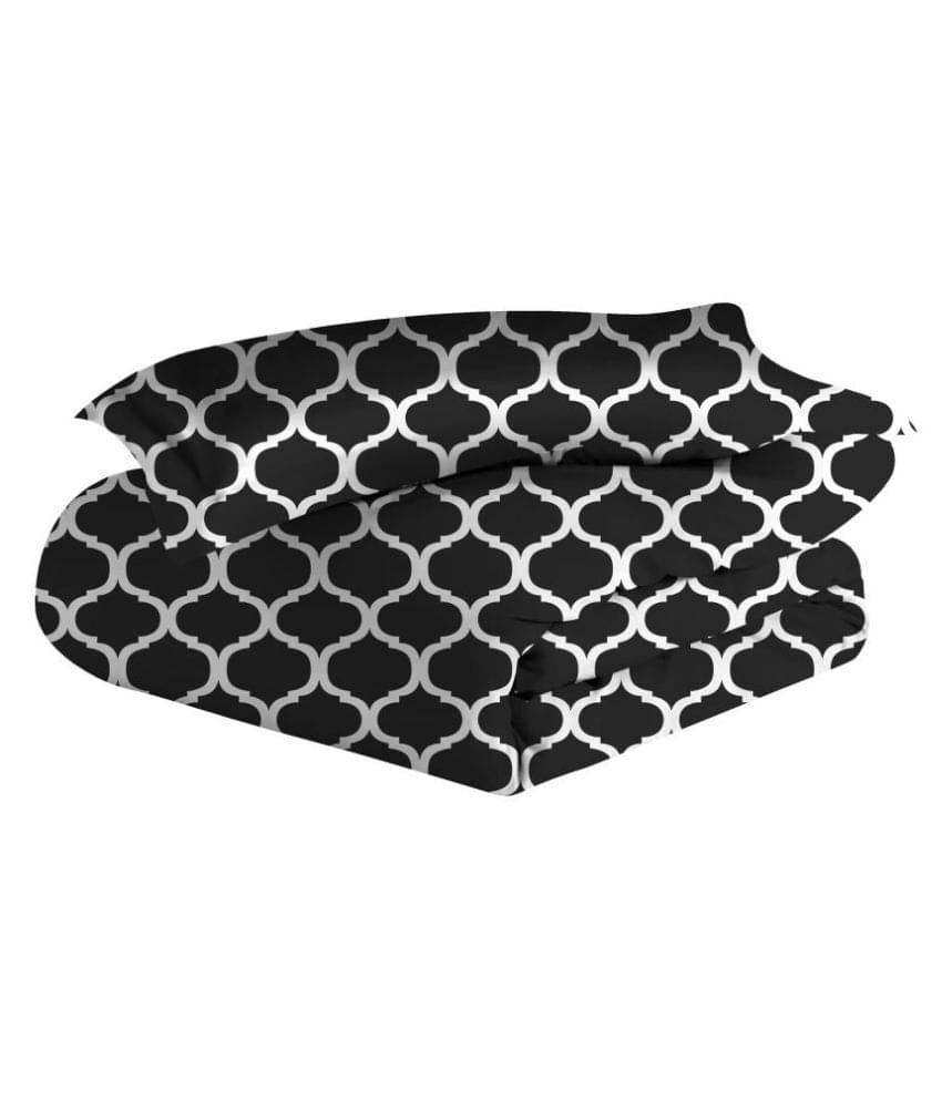     			DIVINE CASA Single Polyester Black Abstract Duvet Cover