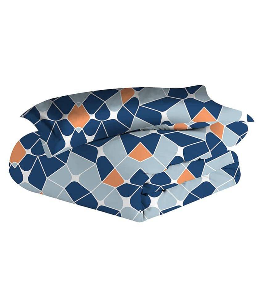 DIVINE CASA Single Polyester Blue Geometrical Duvet Cover DIVINE CASA Single Polyester Blue Geometrical Duvet Cover
