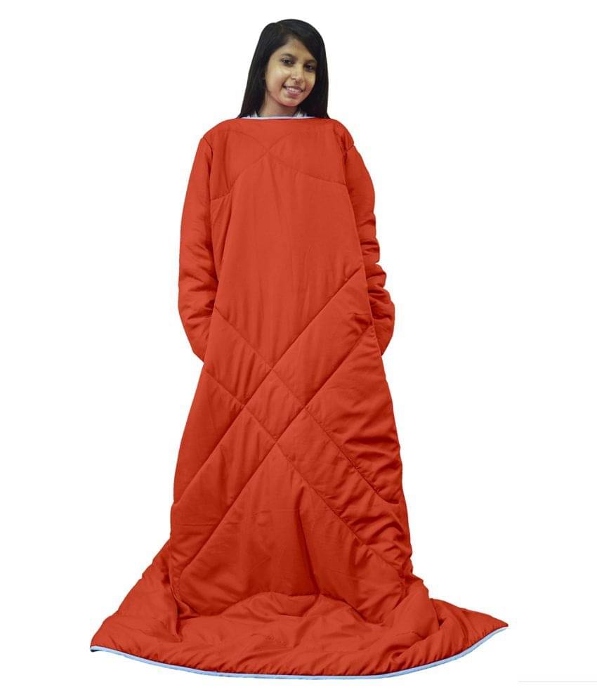 DIVINE CASA Single Polyester Orange Plain Comforter     			DIVINE CASA Single Polyester Orange Plain Comforter