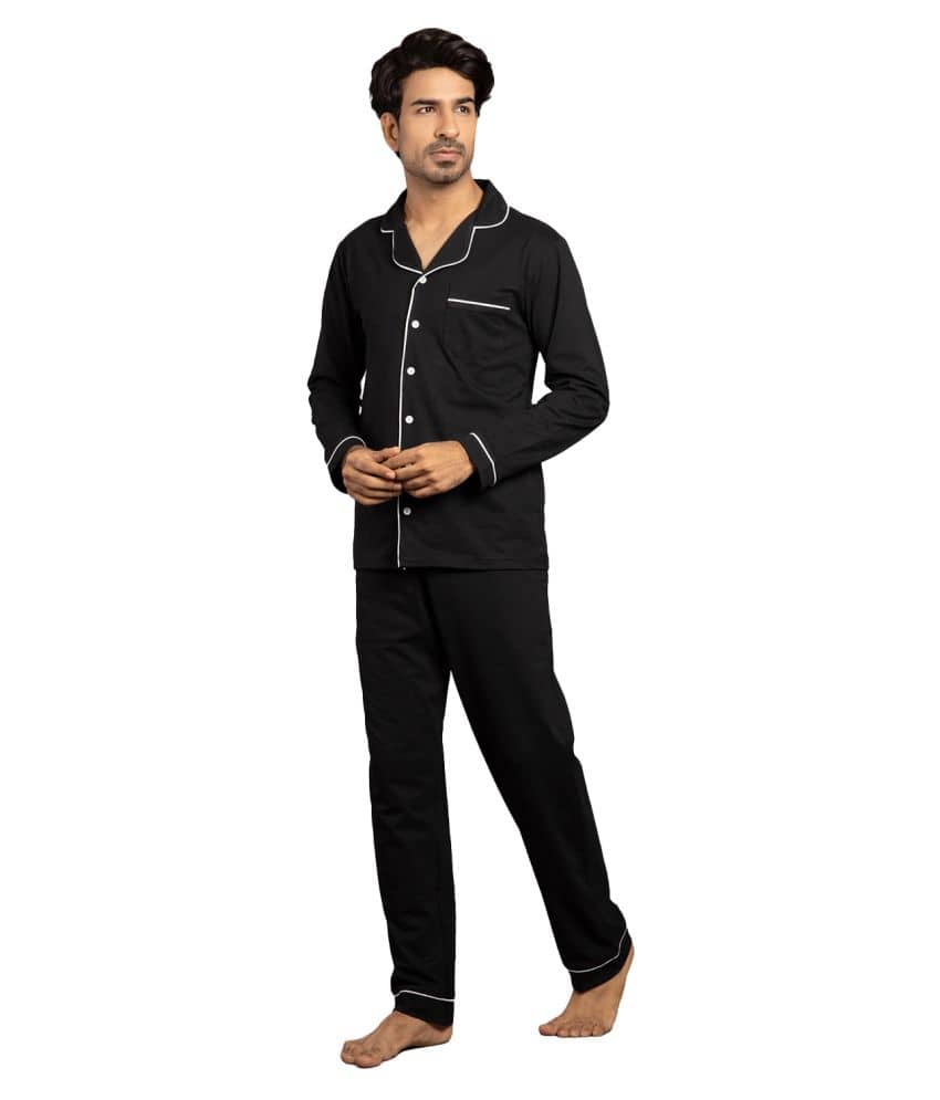 Nite Flite Pack of 1 Night sets For Men's ( Black )