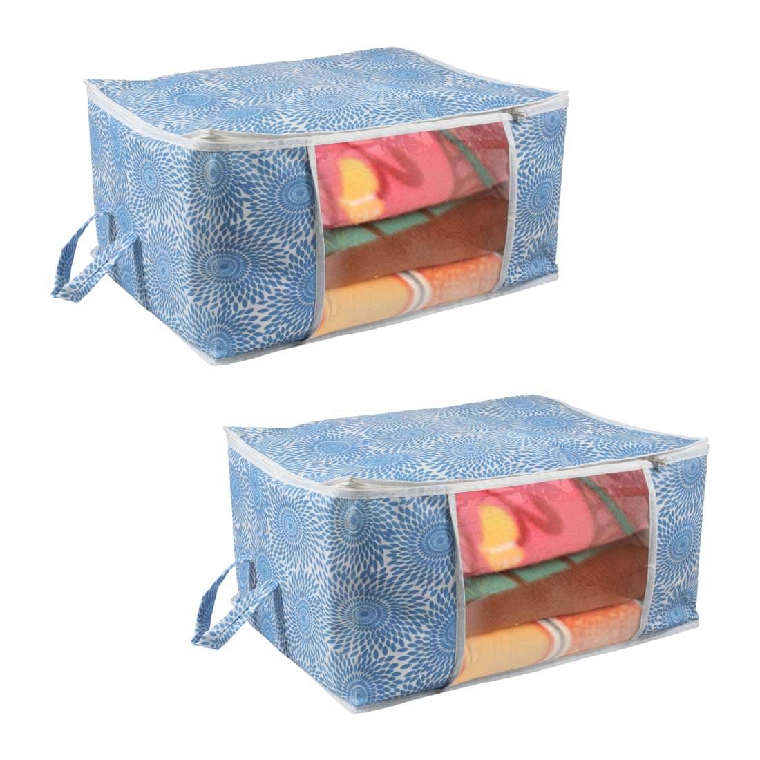     			Prettykrafts Underbed Storage Bag, Storage Organizer, Blanket Cover with Side Handles (Set of 2 pcs)