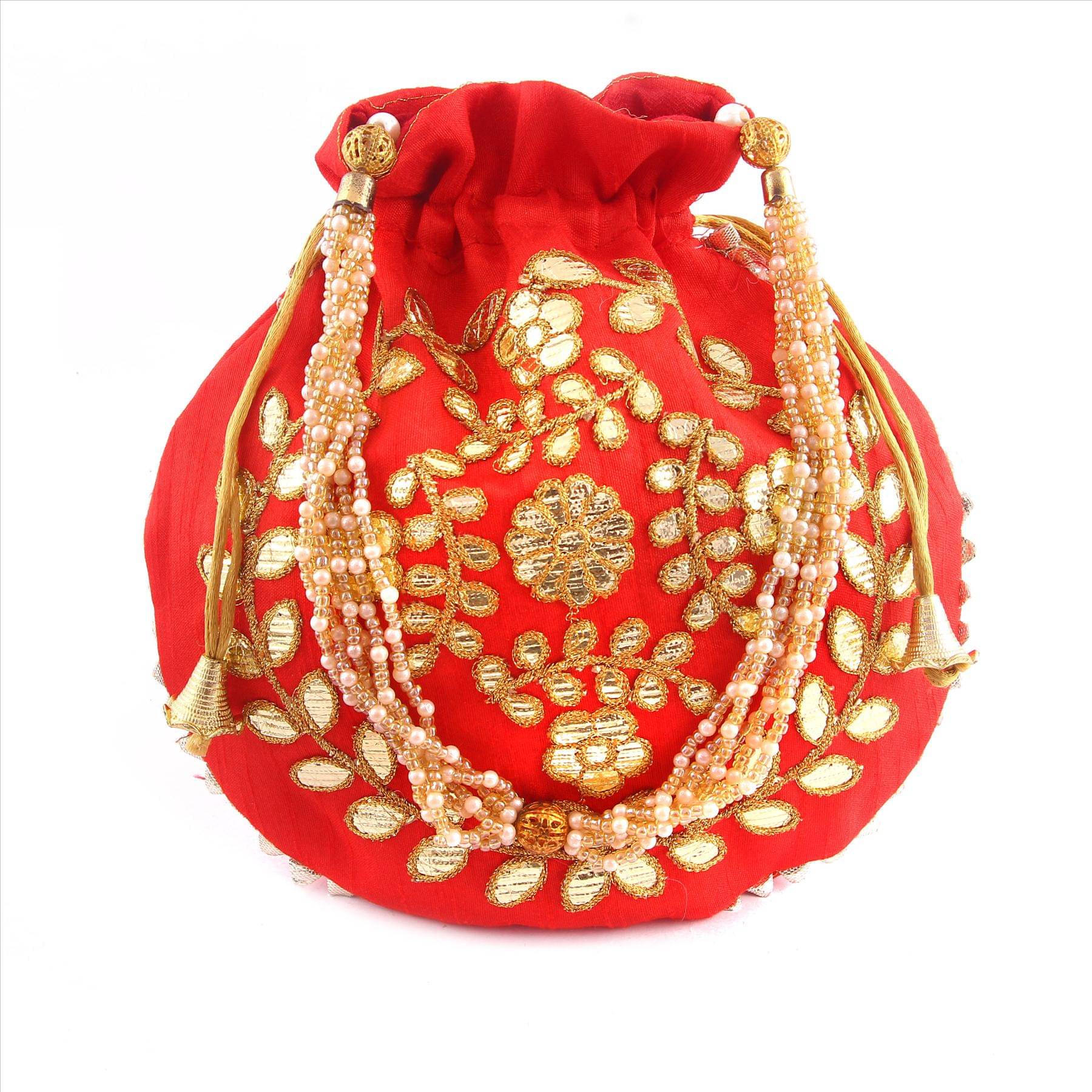     			Raj Red Silk Potli