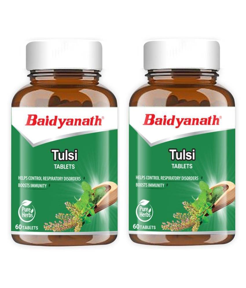 Baidyanath Tulsi Tablets Tablets for Immunity Relieves Cough and Cold 60No.s (Pack of 2) Baidyanath Tulsi Tablets Tablets for Immunity Relieves Cough and Cold 60No.s (Pack of 2)