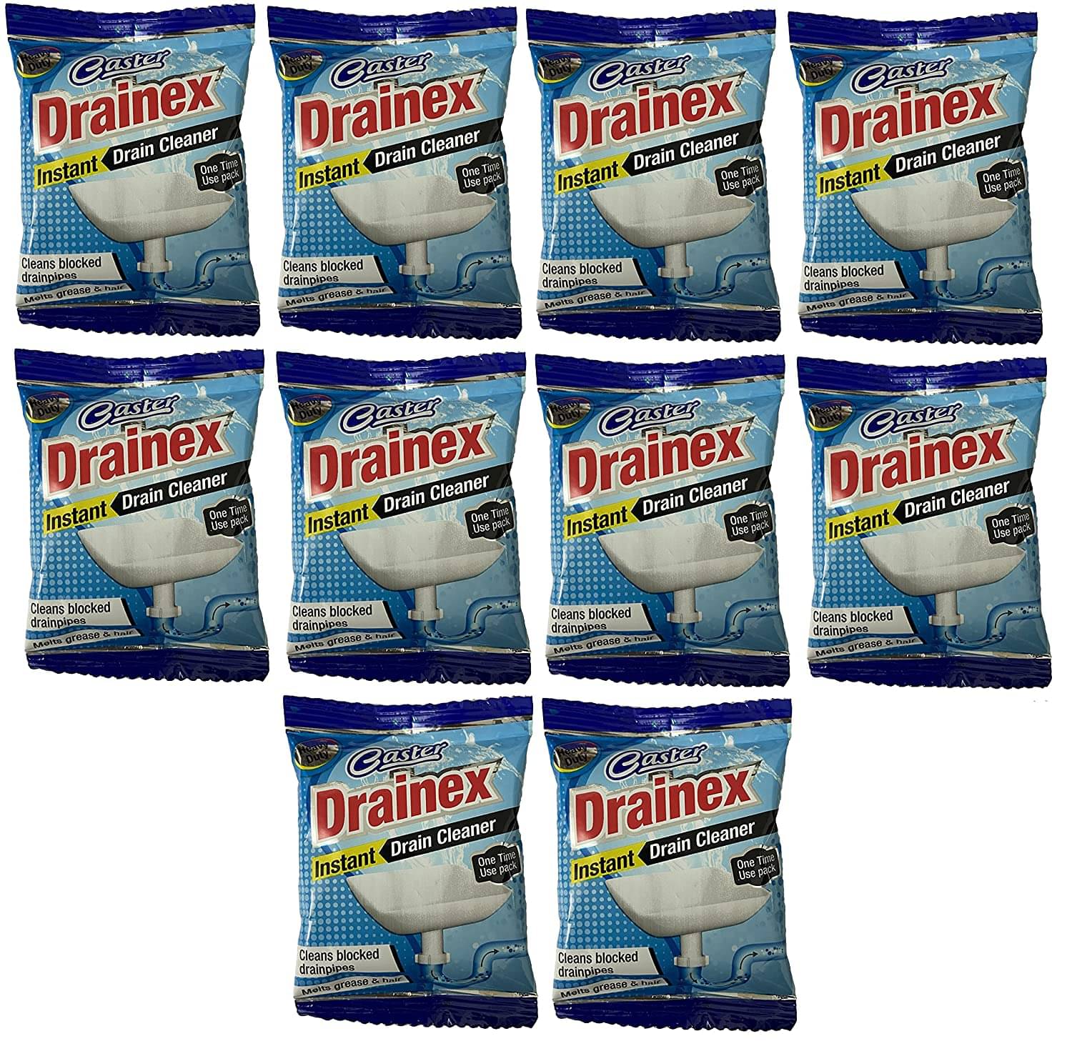     			Caster (50 g, per pack) pack of 10 Toilet Cleaner Powder 500