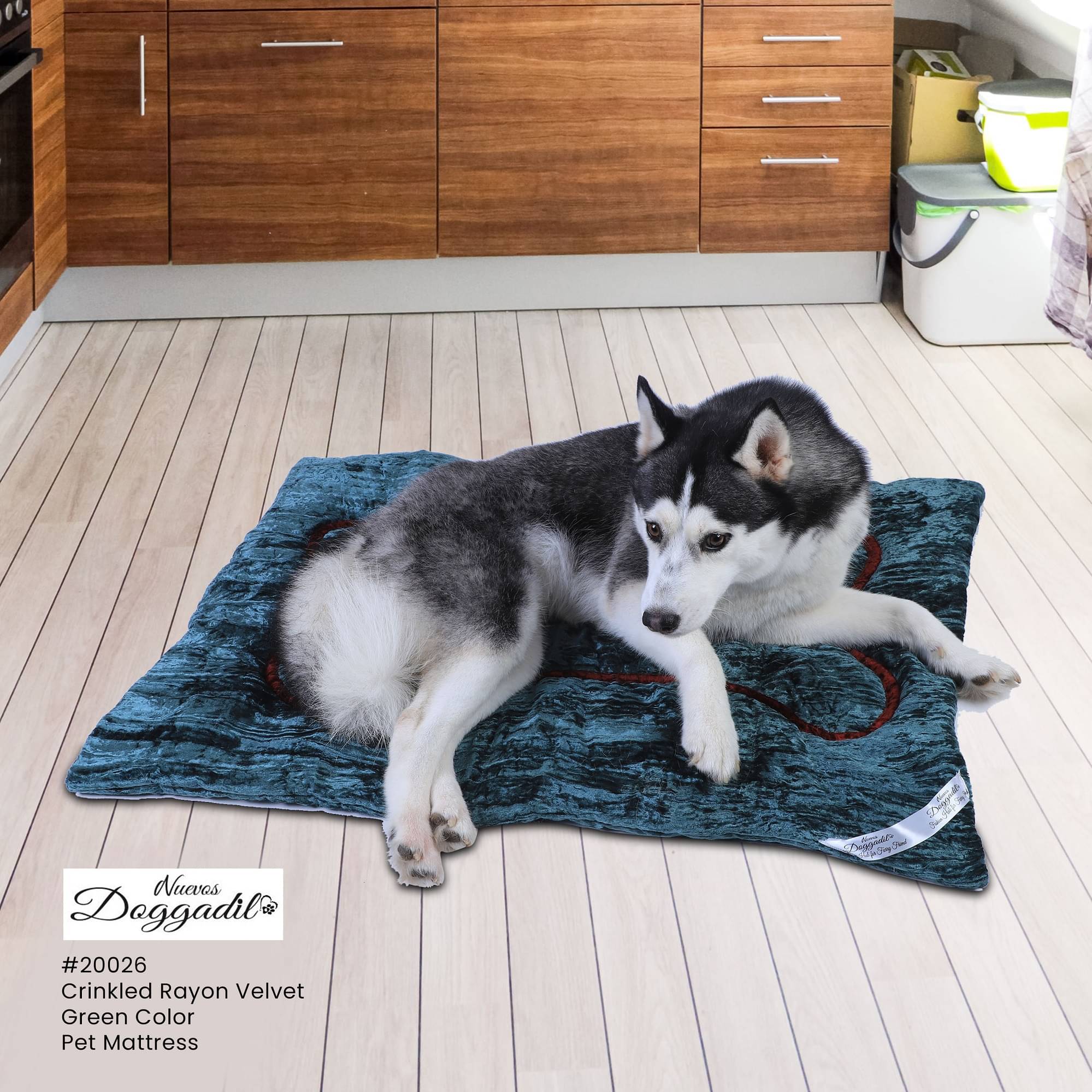     			Comfy Crinkle Velvet  Bone Quilted Pet Mattress for Dogs & Cats