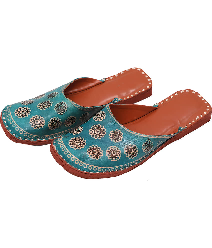 Raj - Green Women's Mules - Ethnic Shoes | Buy online on ZillyBuy
