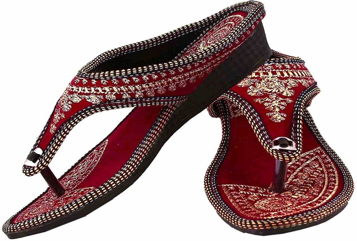     			Raj Red Ethnic Footwear
