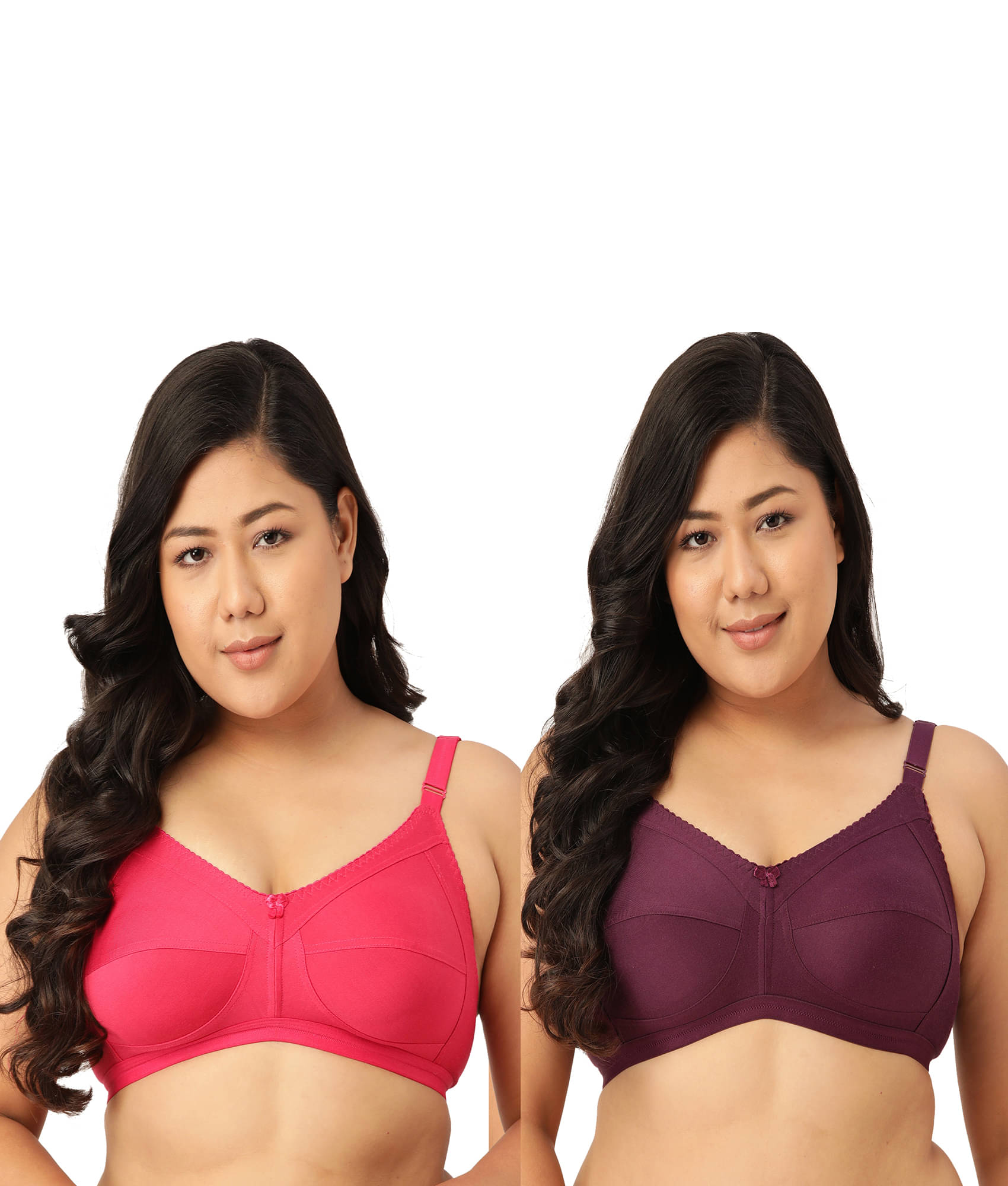     			Leading Lady Pack of 2 Cotton Non Padded Women's T-Shirt Bra ( Multi Color )