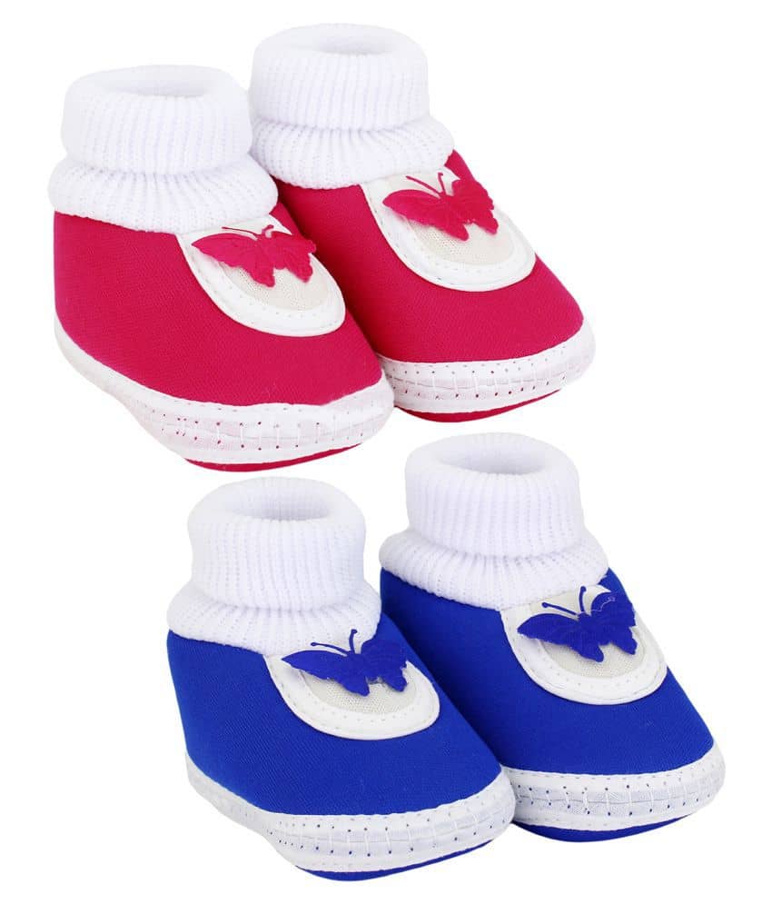 Neska Moda Baby Boys And Baby Girls Blue And Pink Soft Slip On Booties For 0 To 6 Months - Casual Shoes | Buy online on ZillyBuy