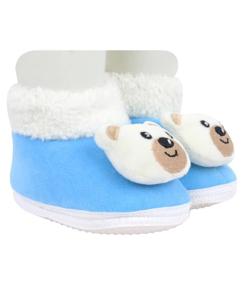 Neska Moda Baby Boys & Girls Blue Cotton Fur Booties/Shoes For 0 To 12 Months-BT457 - Casual Shoes | Buy online on ZillyBuy