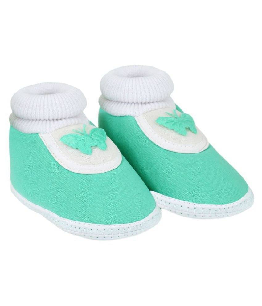     			Neska Moda Baby Unisex Butterfly Mint Booties/Shoes For 0 To 12 Months Infants-BT83