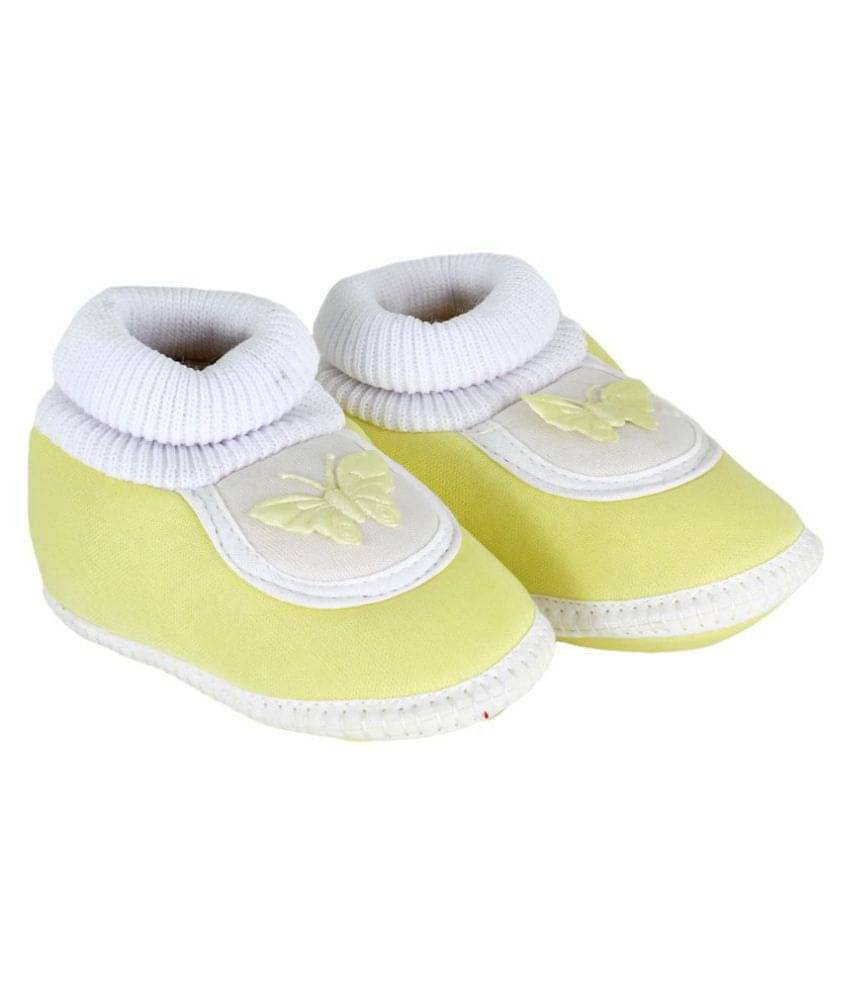     			Neska Moda Baby Unisex Butterfly Yellow Booties/Shoes For 0 To 12 Months Infants-SK127