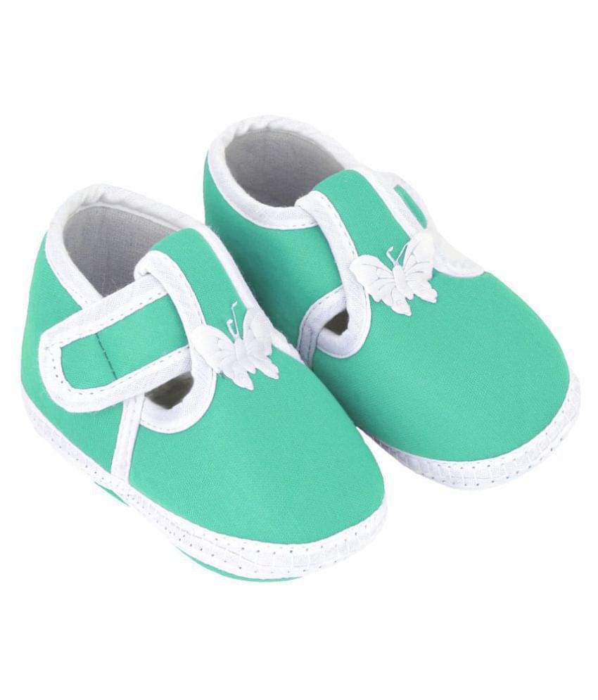     			Neska Moda Baby Unisex Butterfly Mint Booties/Shoes For 0 To 12 Months Infants-BT90