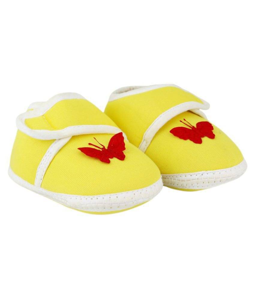     			Neska Moda Baby Unisex Butterfly Yellow Booties/Shoes For 0 To 12 Months Infants-BT7