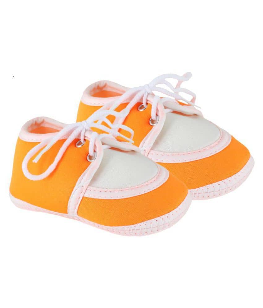 Neska Moda Baby Unisex Lace Orange Booties/Shoes For 0 To 12 Months Infants-SK136 - Casual Shoes | Buy online on ZillyBuy